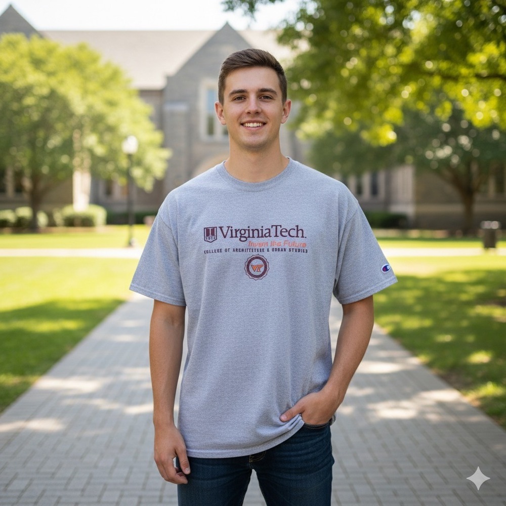 Champion Virginia Tech‎ VT Architecture Urban Studies Shirt Unisex XXL Gray